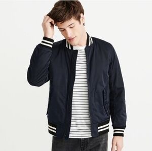 Men's Navy Blue Bomber Jacket